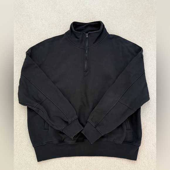 Zara Men's Black Cropped Style Zip-Up Sweater Large - Picture 1 of 2